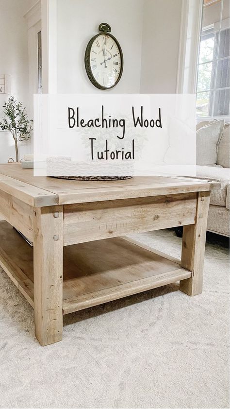 Bleached Oak Furniture, Bleaching Pine Furniture, Bleaching Oak Furniture, Wood Bleaching Before And After, Bleached Pine Furniture, Bleaching Oak Kitchen Cabinets, Light Wash Stain Wood, Refinishing Pine Table, Light Colored Wood Furniture