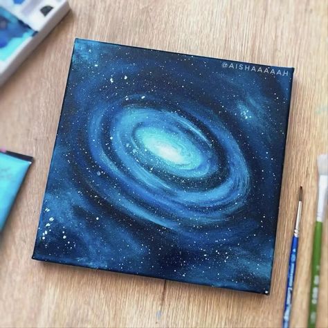 Sky Art Painting, Seni Dan Kraf, Simple Acrylic, Simple Painting, Canvas Painting Tutorials, Simple Canvas Paintings, Canvas Drawings, Planet Fitness, Canvas Painting Designs