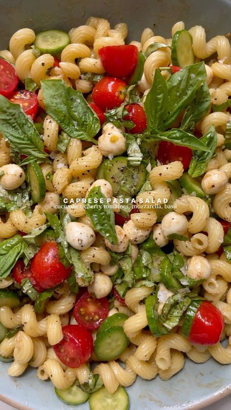 making it a pasta salad summer like @babytamagooo 🫶🏼🍅🥒🌿 this one is so quick to throw together and delicious!! for the pasta salad: 12oz… | Instagram Quick Dinner Ideas Pasta, She’ll Pasta Salad, Easy Lunch Options, Quick Lunch Ideas Vegetarian, Best Cold Pasta Salad Recipes Summer, Different Pasta Salads, Italian Cold Pasta Salad, Pasta Cucumber Salad, School Lunch Salad