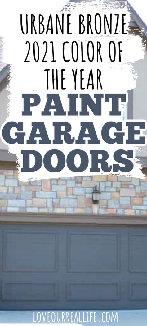 Garage Door Paint Colors With Brick, Should Front Door And Garage Door Match, What Color Should I Paint My Garage Door, Colored Garage Door Ideas, Updated Garage Door, Colors For Garage Doors, Sherwin Williams Garage Door Colors, Garage Doors Red Brick House, Painted Garage Doors Ideas