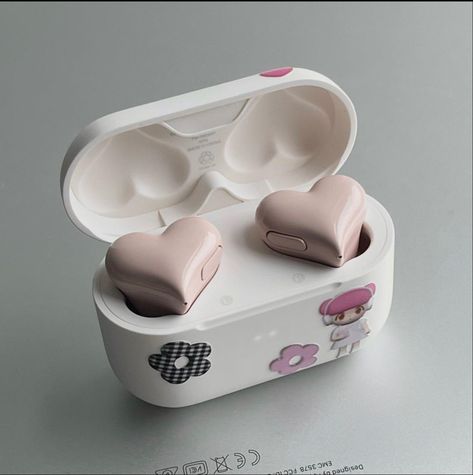 Cute Wireless Earbuds, Kawaii Earbuds, Wireless Earbuds Aesthetic, Heart Earphones, Heart Earbuds, Pink Earphones, Cute Earphones, Cute Earbuds, Aesthetic Earbuds