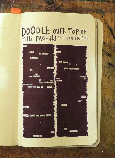 Notebook Hacks, Notebook Fillers, Blackout Book, Blackout Poems, Bored Jar, Meaningful Poems, Journal Inspiration Writing, Art Journal Prompts, Bulletin Journal Ideas