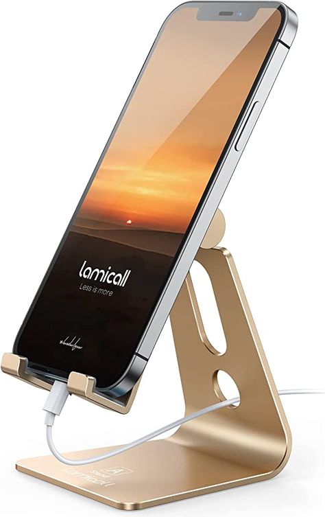 Amazon.com: Lamicall Adjustable Phone Stand, Cell Phone Holder Desk, Compatible with Phone 13 12 Mini 11 Pro Xs Max XR X 8 7 6 Plus SE, Smartphones Dock, Office Desktop Accessories - Gold : Everything Else Adjustable Phone Stand, Desk Phone Holder, Phone Stand For Desk, Phone Dock, Apple Watch Stand, Accessories Gold, Cell Phone Stand, Office Items, Office Desktop