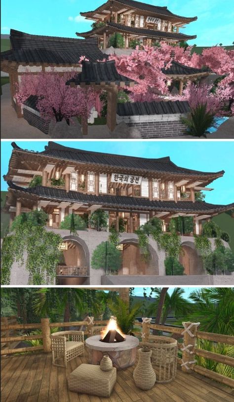 Bloxburg Japanese House, Japanese House Layout, Cottage Core Bloxburg House, Bloxburg Cottage, Bloxburg House Builds, Castle House Design, Minimalist Bloxburg, House Ideas Modern, Roblox Bloxburg House Ideas