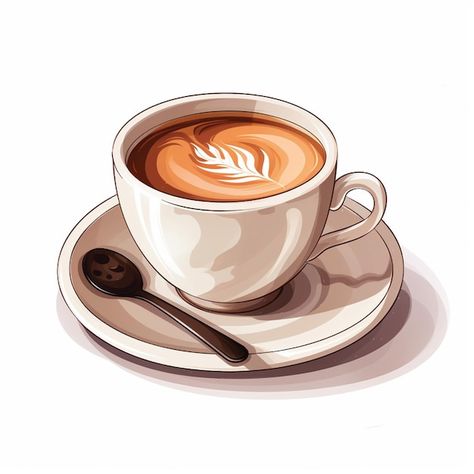 Coffee Art Illustration Graphic Design, Coffee Aesthetic Drawing, Coffee Drawing Illustration, Coffee Illustration Graphics, Coffee Drawing Aesthetic, Vector Illustration Design Graphics, Coffee Aesthetic Art, Cup Of Coffee Aesthetic, Coffee Art Aesthetic