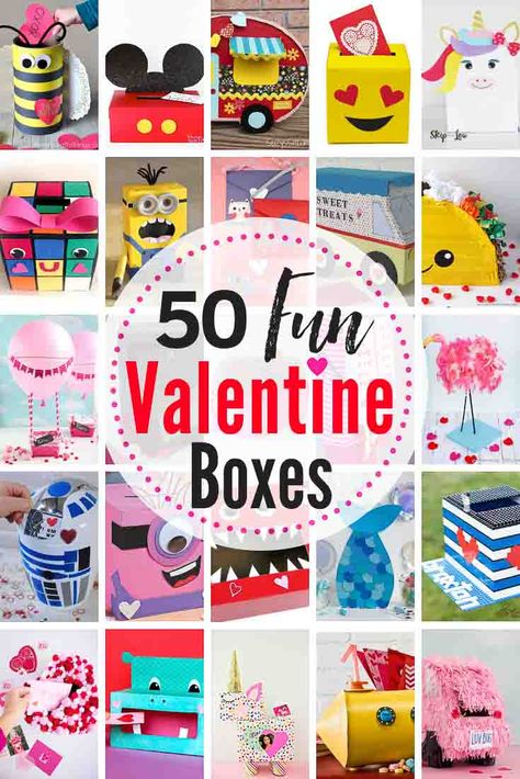 Diy Valentine's Mailbox, Homemade Valentine Boxes, Valentine Box Ideas, Girls Valentines Boxes, Classroom Valentines Party, Diy Valentines Box, Valentine Boxes For School, Kids Valentine Boxes, Valentine Card Box