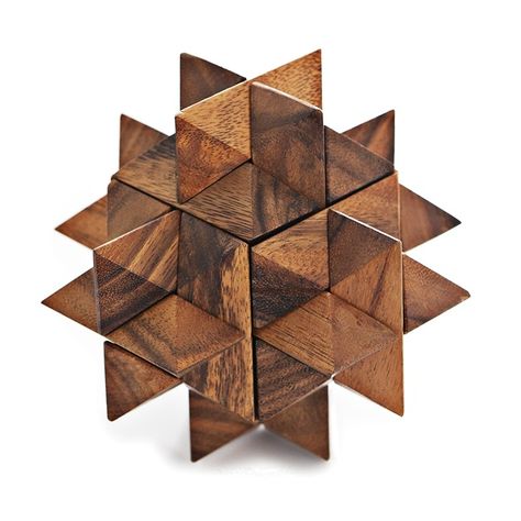 The Giant Star is a puzzle created by interlocking wooden pieces - the original puzzle hails from India when a prince dropped a star he caught and frantically reassembled it. For those who embrace a challenge. http://www.beehattan.com/collections/creative-classic-puzzles-and-games/products/monkey-pod-games-the-giant-star-puzzle Tshirt Drawing, Monkey Pod Wood, Giant Star, Rustic Glam, Falling Stars, 3d Puzzles, Wood Toys, Soft Dolls, Brain Teasers