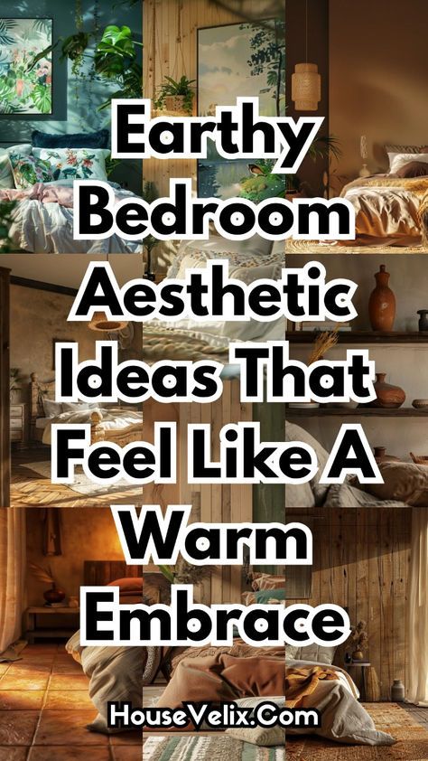 Soft neutral tones and natural textures make this trend irresistible. The earthy bedroom aesthetic brings warmth and peace to any room, with rich materials like wood and linen creating a space that feels grounded and effortlessly chic. Chic Primary Bedroom, Brown Room Ideas Bedrooms, Earth Tone Bedroom Cozy, Cozy Earthy Bedroom Aesthetic Vintage, Earth Tone Bedroom Colors, Earthy Bedroom Color Scheme, Warm Earth Tone Bedroom, Peaceful Bedroom Aesthetic, Natural Organic Bedroom