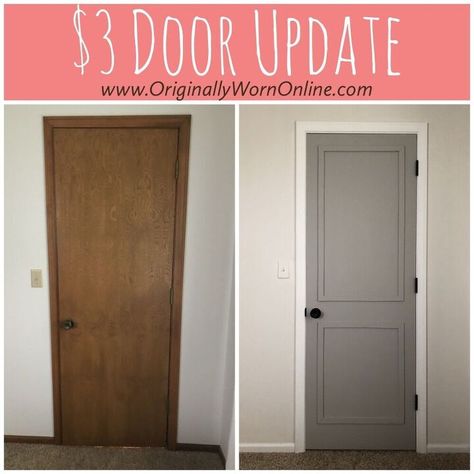 If you hate your indoor doors then check out this update on a budget. This $3 door upgrade is fast and perfect if you hate your old brown doors. #hometalk Deur Makeover, Door Update, Pintu Interior, Diy Interior Doors, Door Makeover Diy, Closet Door Makeover, Hollow Core Doors, Casa Country, Casa Diy