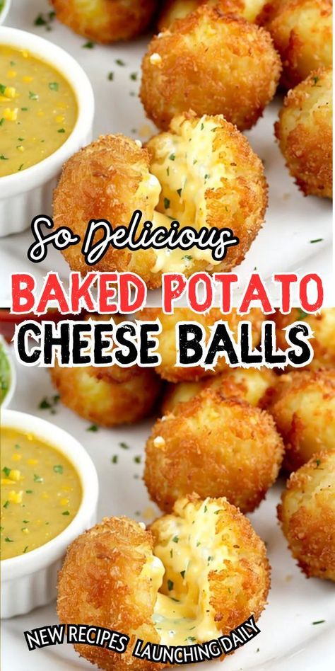 I absolutely love making Baked Potato Cheese Balls! They are a delicious and easy-to-make appetizer that is always a hit at parties. The combination of creamy mashed potatoes and gooey cheese makes for a mouthwatering treat.Baked Potato Cheese Balls Potato Balls Recipe Baked, Crispy Potato Balls, Mashed Potato Cheese Balls, Mashed Potato Balls Baked, Potatoes Ideas, Cheesy Potato Balls, Loaded Mashed Potato Balls, Mashed Potato Balls Recipe, Potato Balls Recipe