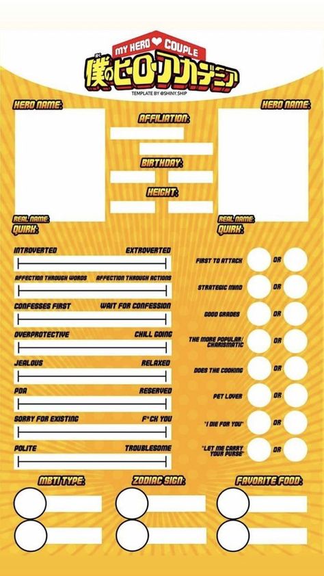 Mha Oc Info Sheet Base, My Hero Academia Template, Mha Shifting Script Template, Mha Oc Template Base, Mha Character Base, Mha Shifting, Character Sheet Writing, Oc Generator, Relationship Chart