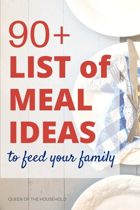 Meals For A Month Menu Planning, List Of Meal Ideas, Meal Ideas For Dinner, Dinner Menu Planning, Family Meal Ideas, Family Dinner Menu, Meals For Dinner, Menu Sans Gluten, Weekly Dinner Menu