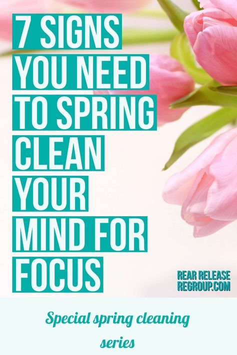 7 signs you need to spring-clean your mind for focus. Motivation for decluttering and organizing your mind from a special spring cleaning series. Mind Organization, Organize Schedule, Spring Cleaning Challenge, Decluttering And Organizing, Organizing Time Management, Cleaning Challenge, Decluttering Ideas, Focus Motivation, Spring Clean