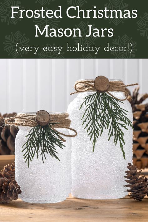 Mason Jar Decor Christmas, Epsom Salt Mason Jar Christmas, Snowy Mason Jar Luminaries, Epsom Salt Jars Gift Ideas, Epsom Salt Christmas Decor, Epsom Salt Candle Jar, Mason Jar Luminaries Christmas, Mason Jar Epsom Salt Christmas, Epsom Salt Frosted Jars