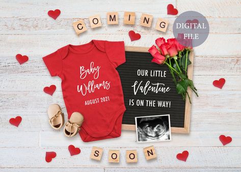 Valentines Baby Announcement, Twin Birth Announcements, Baby Announcement To Parents, Valentines Pregnancy Announcement, Digital Baby Announcement, Valentines Baby, February Baby, August Baby