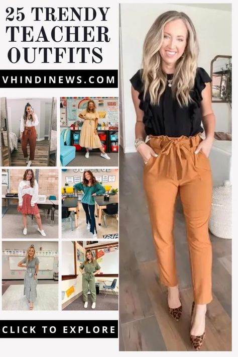 21 Amazing Trendy Teacher Outfits for Women: Explore School Teacher Outfits for Women 43 Workout Wednesday Teacher Outfit, Business Casual For Teachers, Monday Teacher Outfit, Cute Teacher Outfits Summer, Target Teacher Outfits, Teacher Outfit With Tennis Shoes, Black Jumpsuit With Cardigan, Casual Teacher Outfits Summer, Paraeducator Outfits