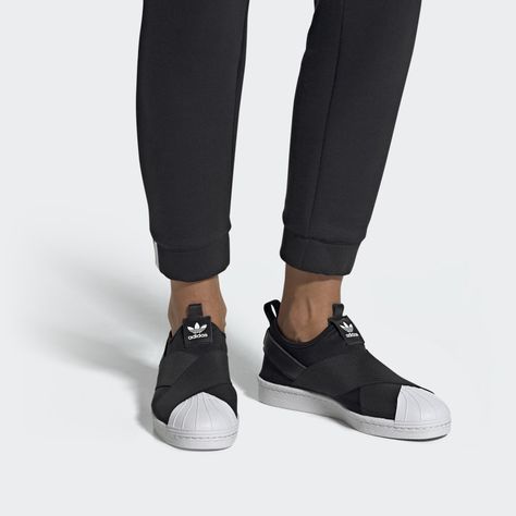 Superstar Slip-on Shoes Core Black / Core Black / Cloud White S81337 Adidas Superstar Slip On, Adidas Slip, Adidas Super, Superstars Shoes, Black Core, Adidas Originals Superstar, Womens Golf Shoes, Cloud White, Adidas Superstar Sneaker