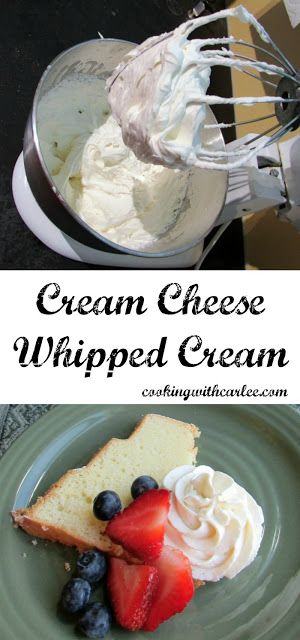 Whipped Cream With Cream Cheese, Cream Cheese Delight, Cream Cheese Whipped Cream, Keto Whipped Cream, Flavored Whipped Cream, Whipped Cream Cheese Frosting, Cream Cheese Topping, Cream Cheese Desserts, Recipes With Whipping Cream