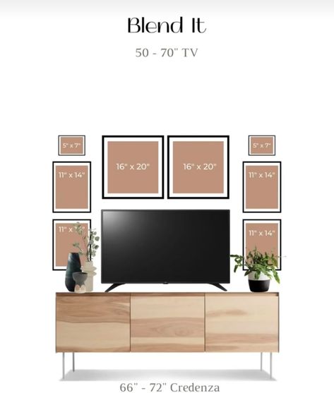 Wall Art Above Tv Stand, Photo Collage Around Tv, Living Room Wall Decor Ideas Beside Tv, Tv And Wall Decor, Picture Wall Behind Tv, Wall Art Collage Around Tv, Pictures On Either Side Of Tv, Living Room Wall Behind Tv, Living Room Wall Decor Behind Tv