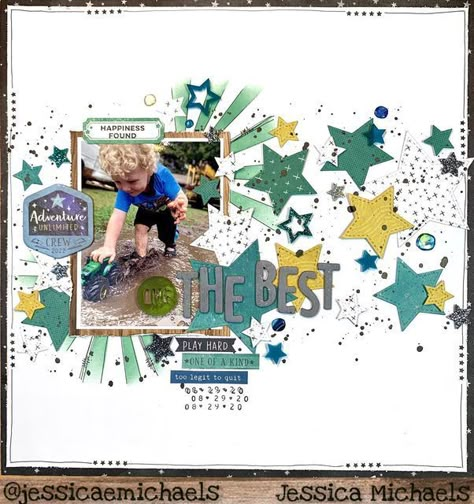 Star Scrapbook Layouts, Love Scrapbook Layouts, Cocoa Vanilla Studio, Cocoa Vanilla No Limits Layouts, Jessica Michaels Scrapbooking, Scrapbook Pages Ideas, Masculine Scrapbook, Baby Boy Scrapbook Layouts, School Scrapbook Layouts