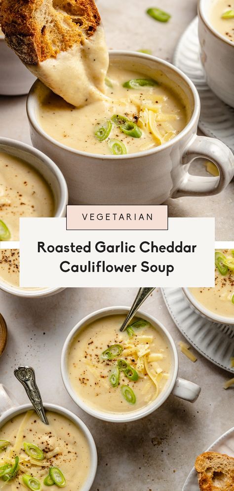 Easy Cauliflower Soup, Roasted Cauliflower Soup, Cauliflower Soup Recipes, Ambitious Kitchen, Cauliflower Soup, Think Food, Deilig Mat, Easy Soups, Easy Soup Recipes