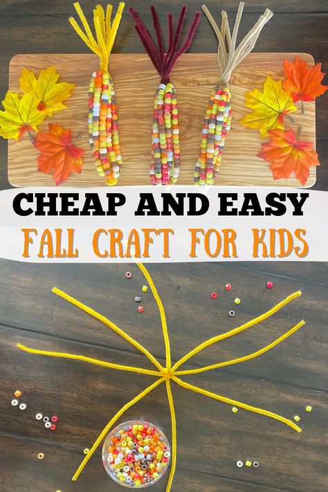 Fall Activities For Activity Days, Thankful Arts And Crafts For Kids, Fall Kid Crafts Elementary, Beaded Corn Craft For Kids, November Enrichment Activities, Beaded Indian Corn Craft, Fall Crafts For Big Kids, Thanksgiving Crafts For 6th Grade, Thanksgiving Crafts For Older Elementary