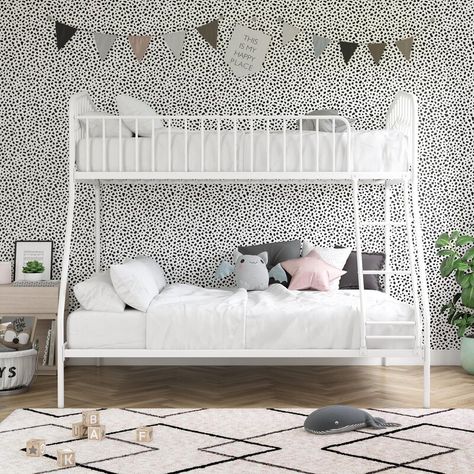 White Bunk Beds, Metal Bunk Bed, Metal Daybed, Twin Over Full Bunk Bed, Arched Headboard, Top Bunk, Metal Bunk Beds, Full Bunk Beds, Top Beds