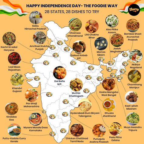 28 States, 28 Signature Dishes: Celebrating Independence Day, The Foodie Way! #HappyIndependenceDay INDIA! #JaiHind #IndianFood #indiancuisine #flavoursofindia #indianfoodbloggers #75thindependenceday #independenceday2022 #indianindependenceday #75yearsofindependence Rssb Wallpaper, Soupy Noodles, Indian Food Photography, Happy Independence Day India, Cooking Recipes In Urdu, Food Map, Africa Food, State Foods, Flashcards For Kids