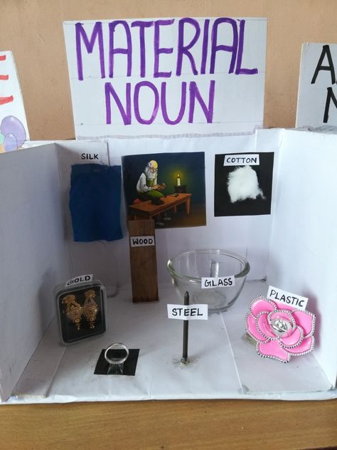 English Exhibition Ideas For School, Material Noun, Conversation Ideas, Diy Pop Up Book, Tenses Chart, English Day, Exhibition Ideas, Creativity Ideas, Diy Pop