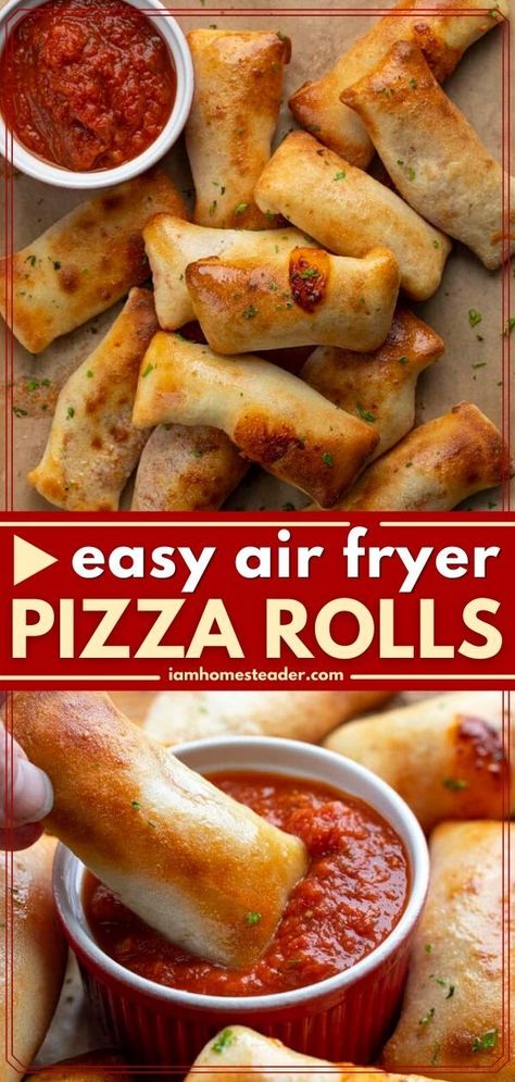 Air Fryer Pizza Rolls, Air Fryer Pizza, Air Fryer Recipes Snacks, Air Fryer Oven Recipes, Air Fry Recipes, Easy Air Fryer, Air Fryer Dinner Recipes, Pizza Rolls, Air Fryer Recipes Easy