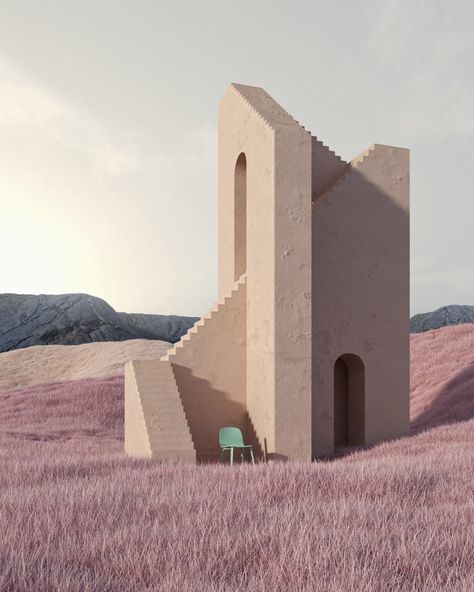 'Stairs' is an Escher-inspired series of architectural 3D renderings by Murat Yıldırım. Minimalist Surrealism, Dreamscape Architecture, 3d House, 3d Architecture, Cool 3d, Minimalist Architecture, Designs Ideas, House Designs, 3d Rendering