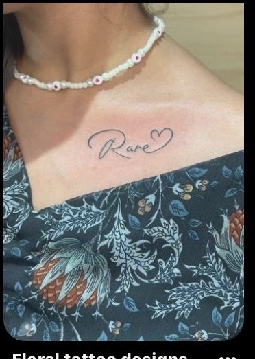 Tattoo Collar Bone, Rare Tattoos, Small Neck Tattoos, Tattoo Artist Tattoo, 16 Tattoo, Small Chest Tattoos, Tattoo Design Tattoo, Bone Tattoo, Script Tattoo