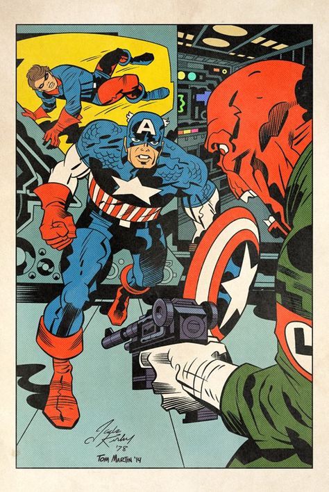 Marvel Red Skull, Marvel Captain America Comic Art, Red Skull Art Marvel, Captain America Jack Kirby, Captain America Comic Cover, Jack Kirby Art, Captain America Comic, Captain America And Bucky, Avengers Art