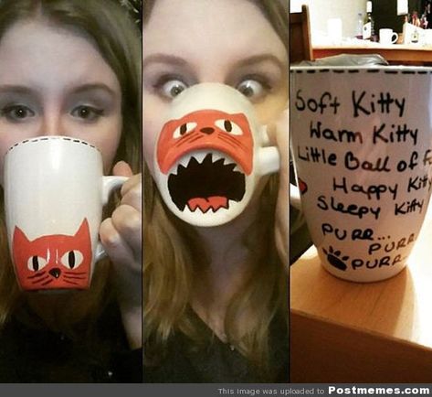 Diy With Kids, Diy Keramik, Diy Sharpie Mug, Soft Kitty Warm Kitty, Sharpie Crafts, Sharpie Mug, Diy Sharpie, Diy Mugs, Sharpie Art