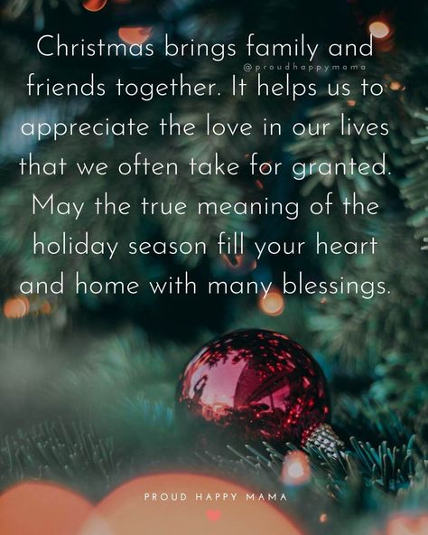 Are you looking for some loving Christmas family quotes and sayings to get you into the spirit of things this holiday season? Then let us inspire you with these merry Christmas quotes and Christmas greetings. #Christmas #Quotes #Family Christmas Family Quotes, Christmas Love Quotes, Inspirational Christmas Message, Christmas Card Verses, Family Christmas Quotes, Christmas Greetings Quotes, Christmas Wishes Messages, Friends Are Family Quotes, Christmas Wishes Quotes