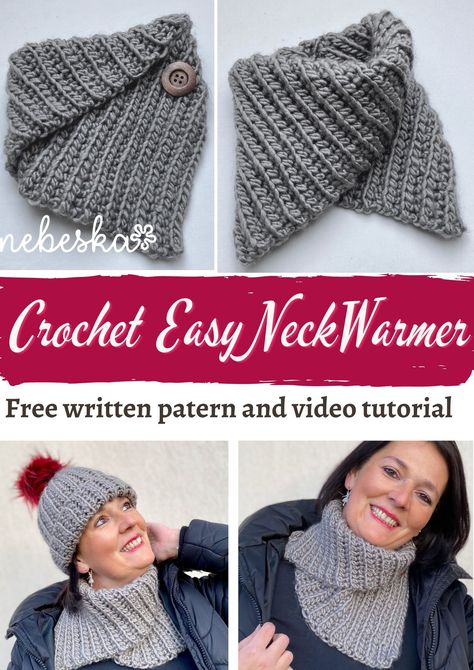 Crochet Turban, Slip Stitches, Side Neck Tattoo, Crochet Cowl Free Pattern, Crochet Scarfs, Crochet Neck Warmer, Neck Warmers, Crochet Knit Hat, Crochet Blocks