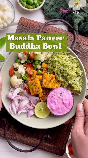 Veg Buddha Bowl, Vegetarian Buddha Bowl Recipes, Indian Buddha Bowl, Veg Bowls Healthy Recipes, High Protein Indian Food, Burrito Bowl Vegetarian, Healthy Paneer Recipes, Veg Dinner Recipes Indian, Protein Bowl Recipes