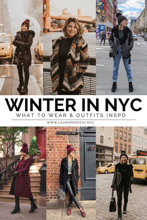 Check some useful tips on how to dress in NYC during winter! Nyc Winter Work Outfits For Women, City Shopping Outfit Winter, What To Wear In New York In December Manhattan, Manhattan Outfits Winter, New York Fashion In November, Cute Winter Nyc Outfits, Reno Nevada Outfits Winter, Winter Outfit Nyc Cold Weather, New York Layering Outfits