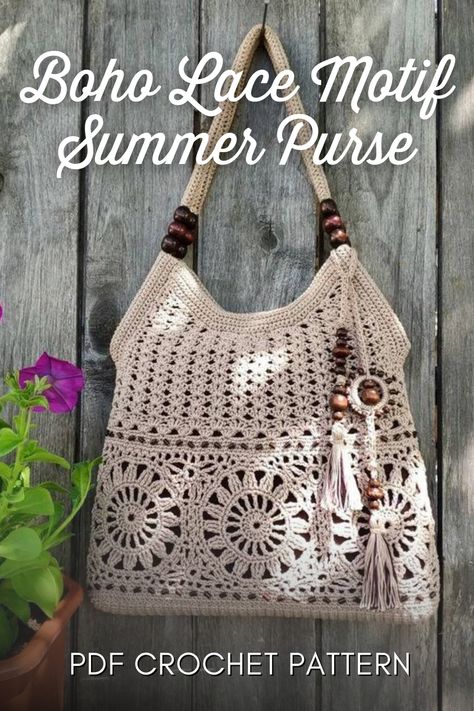 Crochet Boho Bag Pattern, Boho Bag Pattern, Crochet Handbag Patterns, Purse Patterns Free, Crochet Boho Bag, Crochet Beach Bags, Crochet Purse Pattern Free, Free Crochet Bag, Crochet Bag Pattern Free