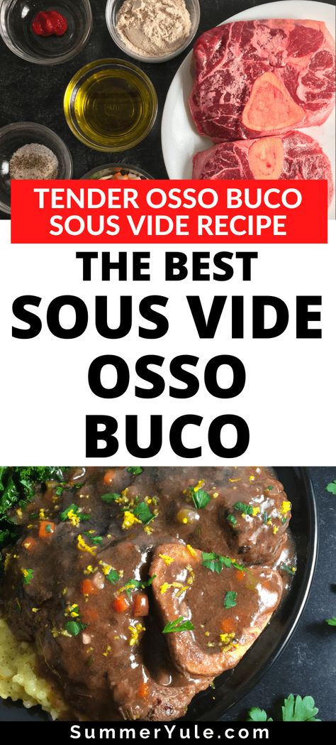 Sous Vide Soup Recipes, Sous Vide Osso Bucco, Uso Buco Recipe, Sous Vide Beef Shank, Healthy Sous Vide Recipes, Beef Neckbones Recipe, Osso Bucco Beef, Sous Vide Recipes Beef, Sous Vide Beef