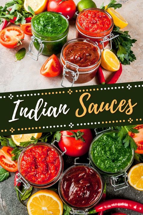 Spice up your American dinner with these delectable Indian sauces! From curries and raita to chutneys of all flavors, you'll never run out of options. Indian Sauces Chutney Recipes, Chutney Sauce, Plating Indian Food, Indian Sauces Recipes, Indian Chutney, Indian Sauce, Indian Sauces, Tikka Masala Sauce, Masala Sauce