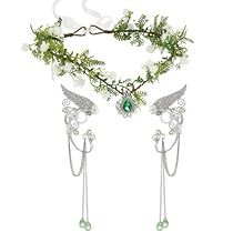 Elves Cosplay, Fairy Flower Crown, Elf Wings, Elf Crown, Fairy Headpiece, Elven Princess, Elf Cosplay, Elf Ear Cuff, Leaf Headpiece