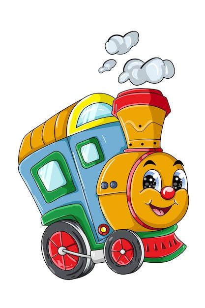 58. a cute train cartoon character Premi... | Premium Vector Cartoon Character Clipart, Funny Wild Animals, Train Cartoon, Train Clipart, Wild Animals Vector, Cartoon Giraffe, Train Theme, Character Vector, Train Art