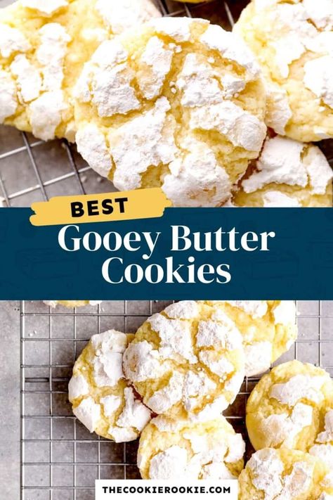 Goey Butter Cookies, Gooey Butter Cookies Recipe, Ooey Gooey Butter Cookies, Butter Cake Cookies, Gooey Butter Cookies, Gooey Butter, Make From Scratch, The Cookie Rookie, Cookie Rookie