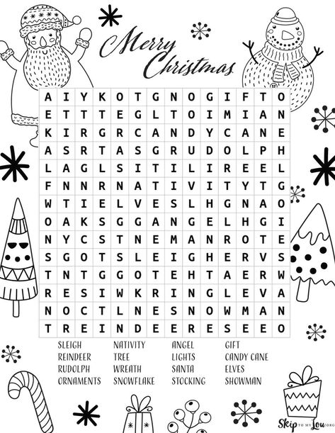 Christmas Word Search Printable, Free Christmas Printable, Holiday Word Search, Christmas Crossword, Christmas Printable Activities, Funny Christmas Jokes, Thanksgiving Worksheets, Substitute Plans, Christmas Word Search