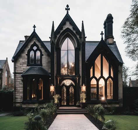 Gothic Lifestyle | Facebook Goth Backyard, Gothic Lifestyle, White Picket Fences, Gothic Homes, 2025 Moodboard, Goth Houses, Picket Fences, House Deco, Dark Home Decor