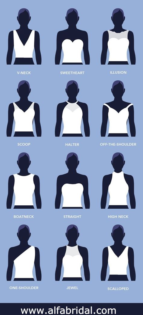 Dress Neckline Guide, Wedding Dress Neckline Guide, Bodycon Dress Curvy, Simple Dresses Casual, Wedding Dress Styles Chart, Neckline Guide, Wedding Dress Neckline, Bodycon Dress Winter, Wedding Dress Shapes