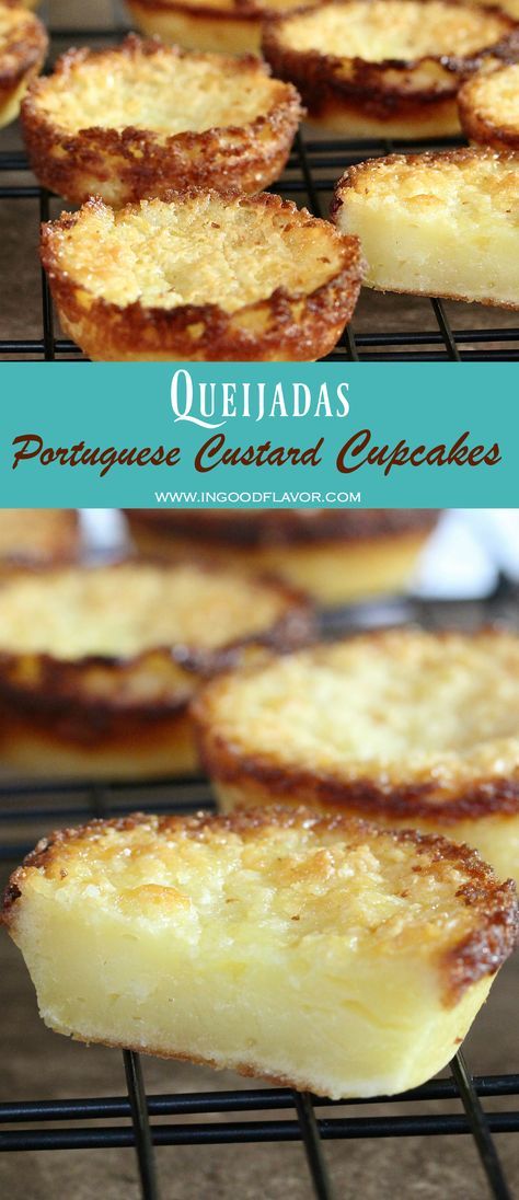 Custard Cupcakes, Portuguese Dessert Recipes, International Desserts, Portuguese Desserts, Custard Desserts, Custard Recipes, Portuguese Recipes, Food Cakes, Eat Dessert