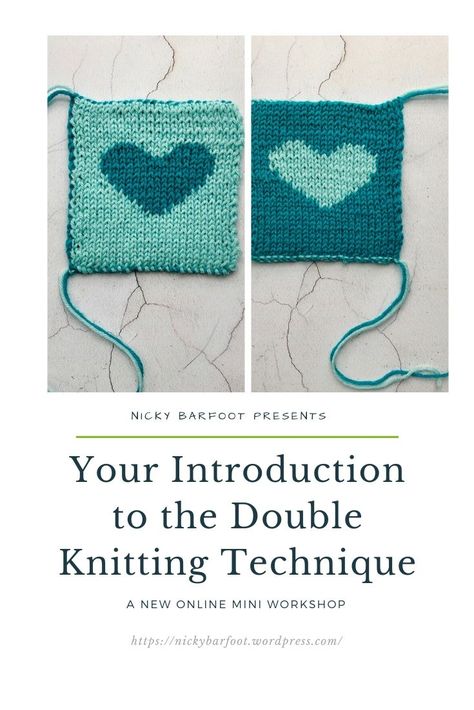 How To Double Knit Tutorials, Free Double Knitting Patterns, Double Stitch Knitting, How To Double Knit, Double Knitting Patterns Free, Double Sided Knitting, Double Knitting Charts, Double Knitting Tutorial, Mini Workshop