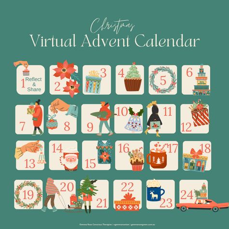 Day 1 Christmas Advent Fitness Advent Calendar, Advent Calendar Social Media, Advent Social Media Posts, Instagram Advent Calendar, Digital Advent Calendar Design, Advent Calendar Animation, Advent Calendar Digital, Advent Calendar Activity Cards, Calendar Graphic